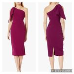 Dress the Population  NWT One Shoulder Bow Bodycon Tiffany Dress  Magenta Size S Photo 1