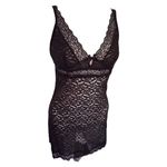 Victoria's Secret VS Large black lace sheer chemise slip V-neck lingerie sleepwear​ Photo 2