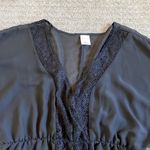 Xhilaration Black Sheer With Lace Swim Coverup Photo 3