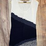 Armani Exchange  White Navy Sleeveless Knitted Dress [Used in Japan Fashion] Larg Photo 0