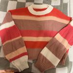 SheIn Pink Striped Sweater Photo 0