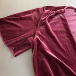 ZARA ‎ Velvet Plunge Draped Bodysuit Blouse Maroon Burgundy Size Medium Photo 7