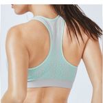 Fabletics Renee Seamless Bra Grey/Green Polka Dot Size Medium Moisture Wicking Photo 3