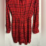 EXPRESS  Red Checkered Long Sleeve Dress size S Photo 3
