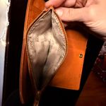 Michael Kors Vintage Cognac Leather Wallet Gold Logo Plate Photo 5