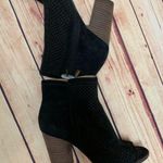 Lucky Brand  Lakyn Ankle Suede Leather Open Peep Toe ZIP Heel, Size 8.5 Photo 0