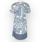 Tommy Bahama Stamped Medallion TShirt Dress Med Blue White Short Sleeve Pullover Photo 3