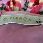 O.Vianca Pink Multicolor Floral Sweetheart Puff Sleeve Ruffle Romper Jumpsuit S Photo 3