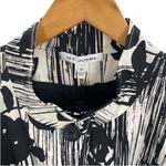 St. John  14 Short Sleeve Shirt Jacket Black White‎ Abstract Floral Art To Wear Photo 2