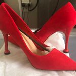 Ladies Trendy Suede Shoes Red Size 9 Photo 4