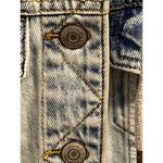 Aeropostale Women's M Hooded Denim Fleece Jean Jacket Gray Blue Trucker Grunge Photo 5