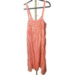 Oliphant Tie Front Striped Midi Dress Sz. L Orange Size L Photo 4