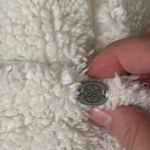 Gaiam Sherpa Fleece Full Zip Athletic Jacket Shawl Collar Yoga Off White size M Photo 7