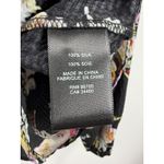 Rebecca Taylor Boquet Black Floral Silk Smocked Neck Long Sleeve Blouse Size S Photo 3