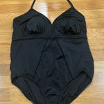 NWT Time and tru women’s black full seat coverage one piece swimsuit size 3X . Photo 0