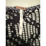 Free People Gray Black Sheer Boho Crochet Lace Poppyseed Pullover Sweater Top XS Photo 4