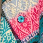 Desigual 💖  Maximalist Style Boho Southwestern Print Fleece Poncho w/Fringe Photo 4