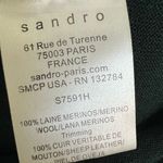 Sandro  emerald green w/leather 100% merino wool Crew Neck Sweater Photo 10