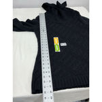 Elle Womans  Black Short Sleeve Cowl Neck Open Knit Semi Shear Large Sweater Photo 4