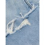 AGOLDE NWT Criss Cross Jean Mini Skirt Distressed Light Blue Frayed Hem Denim Photo 3