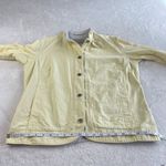 Columbia VTG  Denim Jean Jacket Womens Size L Yellow Button Up Pockets Outdoors‎ Photo 8