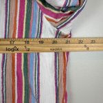 Chico's ‎ Top Women 2 US L Multi Metallic Threads Striped V-Neck Blouse Preppy Photo 6