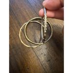 Lia Sophia 3 Vintage signed  rhinestones washed goldtone metal bracelets bangles Photo 4