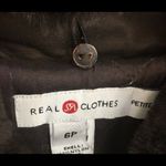 Real Clothes Womens Jacket Size 6P 6 Petite Chocolate Brown Faux Fur Collar Coat Photo 3