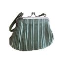 La Regale  Vintage Purse Small Green Satin Sequined Photo 2