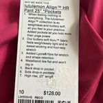 Lululemon Align HR Leggings 25” *Pockets Raspberry Coulis Size 10 NWT Photo 10