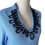 Vineyard Vines  Sweater knit‎ Top Blue Women Size M Embroidered Scroll  Preppy Photo 3