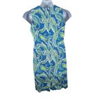J. McLaughlin Belinda Blue Watercolor Paisley Sleeveless Sheath Dress Size 8 Photo 5