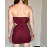 FASHIONNOVA Strapless Rosie Ruched Mini Dress with Cut Outs Size Medium NWT Red Photo 6