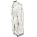 Mantra Los Angeles White Cotton Hooded Bathrobe Pockets Belt Womens Medium Photo 4