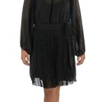 City Chic  New Dress Black Pleated Midi Crepe Semi Sheer Women’s Size XL/22 Photo 4