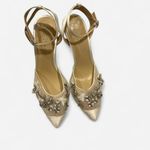Betsey Johnson  Embellished Ivory Satin Heels – Size 9 Photo 4