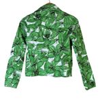 Rafaella  Abstract Floral Jacket Womens S Green 100% Cotton Art Photo 3