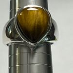 Elle  925 Sterling Silver Tiger Eye Ruby Ring Size 8 Very Good Used Condition Photo 1