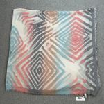 Multicolor Square Wrap Scarf Shawl 54" x 54" Viscose/Acrylic Raw Fringe Hem Pink Photo 1