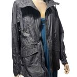 Athleta  Women’s Size XL Navy Blue Outbound Waterproof Hooded Rain Coat Jacket Photo 0