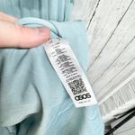 ASOS Skirt Women Size 14 Light Blue Linen Blend Mini Side Button Zip Back Preppy Photo 6