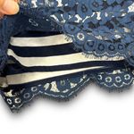 Anthropologie Anthro Cartonnier Lace Overlay Dressy Casual Shorts Striped Lining Navy Blue 2 Photo 5