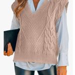 Sweater Vest Women Knitted V Neck Oversized Sweaters Sleeveless Knitwear Tank Photo 0