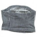 VERO MODA  Ziva Stripe Strapless Denim Top X-Small, BLUE Photo 7