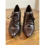 Nine West  Heels Witchy 7.5 Lace Up Stiletto High Heel Ankle Booties Brown Shoes Photo 7