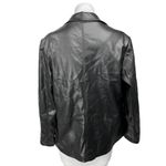 Nanette Lepore NEW  Black Faux Vegan Leather Notch Collar Blazer Coat Jacket 10 Photo 1