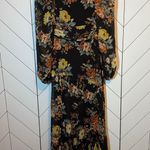 Veronica Beard  Women’s 4 Avani Silk Black Floral Long Puff Sleeve Maxi Dress Photo 1