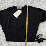 B.O.G Collective wrap top side tie ling sleeve V neck cropped black size Medium Photo 6