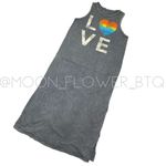 Mineral Wash Rainbow LOVE Tank Top Dress Gray Photo 1