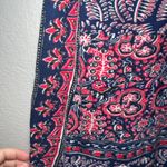 Lucky Brand Women's M Navy Red Floral Lace Up Sleeveless Boho Tunic Top Photo 3